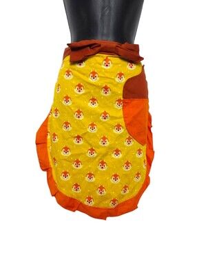 Disney Parks Chip & Dale Kitchen Apron  Fall Acorn Pocket Yellow Orange